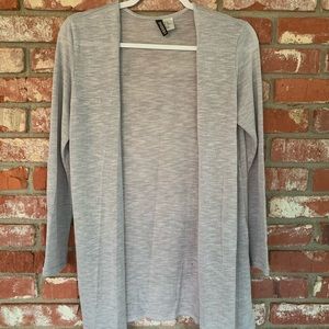 H&M Split Side Open Front Grey Cardigan